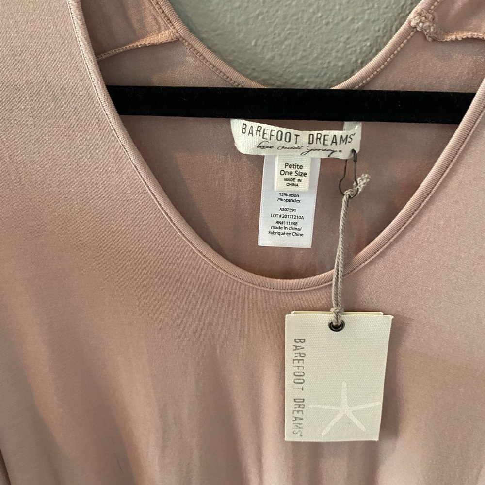 Barefoot Dreams casual pink lounging dress/night gown.